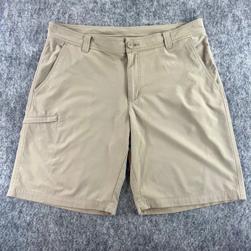 Columbia Khaki Chino Shorts Mens 36 Omni-Shield Hiking Cargo Fishing Outdoor Tan